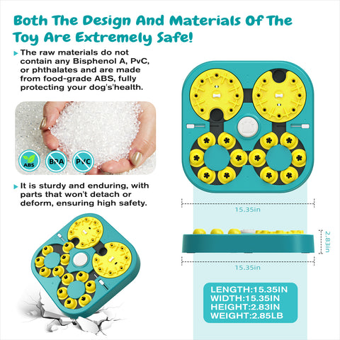 KADTC U.S. Brand Design Extra-Large Size - Difficult 5 Levels of Challenge - 6 Ways to Play - Expert Dog Puzzle Toy For Smart Dogs Hard Puzzles Mental Stimulation Brain Toys Christmas & New Year Gift