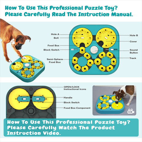 KADTC U.S. Brand Design Extra-Large Size - Difficult 5 Levels of Challenge - 6 Ways to Play - Expert Dog Puzzle Toy For Smart Dogs Hard Puzzles Mental Stimulation Brain Toys Christmas & New Year Gift