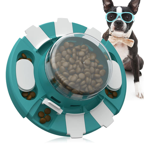 KADTC Puzzle Toys for Dog Boredom and Mentally Stimulating Slow Food Treat  Feeder Button Dispenser Keep Busy Pet Bowl Puppy Brain Mental Stimulation