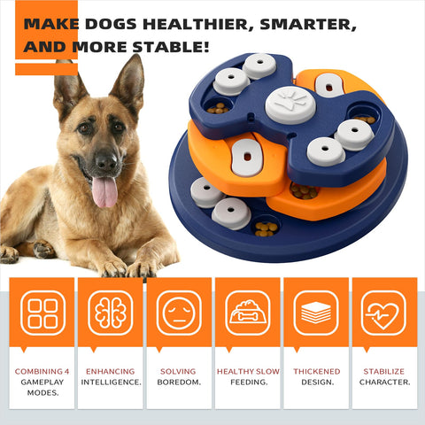 KADTC Dog Puzzle Toy Brain Mental Stimulation Mentally Stimulating Enrichment Puppy Treat Food Feeder Dispenser Beginner Level 3 in 1 Interactive Games for Small/Medium/Large Aggressive Chewers