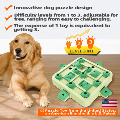 KADTC Dog Puzzle Toy for Small/Medium/Large Smart Dogs Mental Stimulation Boredom Busters Keep Them Busy Enrichment Toys Puzzles Food/Treat Feeder Level 3 2 1 Mentally Stimulating Puppy Brain Game