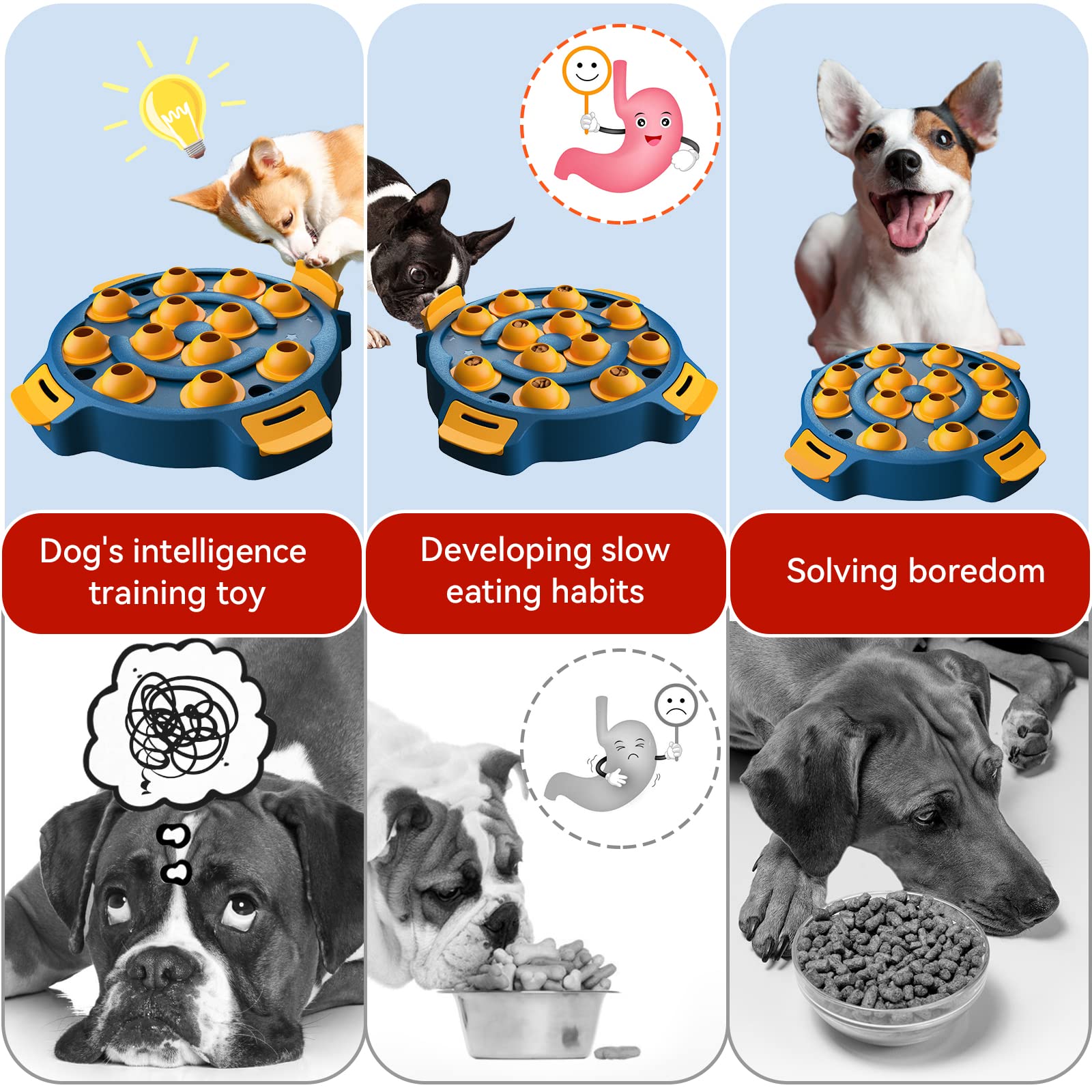 KADTC Dog Puzzle Toy Dogs Brain Stimulation Mentally Stimulating Toys Beginner Puppy Treat Food Feeder Dispenser Advanced Level 2 Interactive Games for Small/Medium/Large Aggressive Chewers Breed Gift