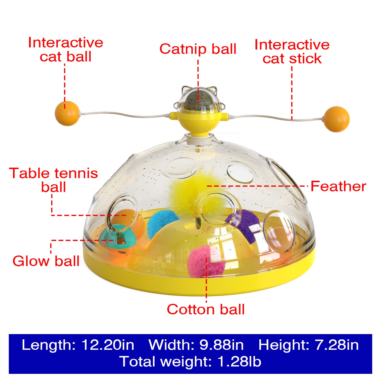 4 in 1 Cat Toy Indoor for Cats Interactive Best Kitten Puzzle Toys Seller  Kitty Treasure Chest Puzzles Smart stimulating Mental Stimulation Brain