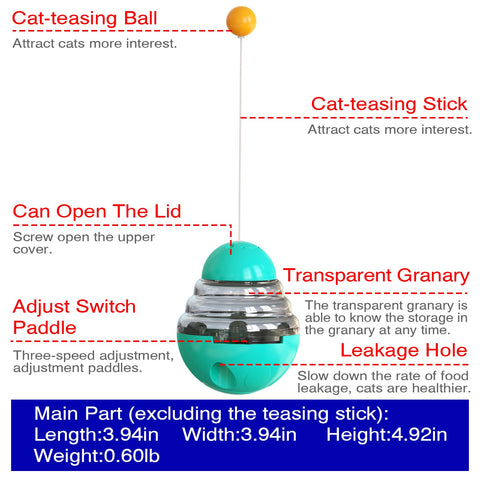 TACKDG Cat Treat Dispenser Toys Interactive Kitten Puzzle Toy Infoor for Cats Kitten Food Dispensing Balls Kitty Feeding Puzzles Treats Feeder Ball Pet Birthday Gift