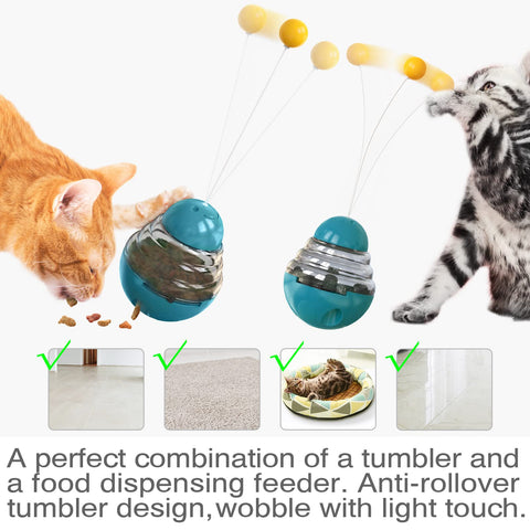 TACKDG Cat Treat Dispenser Toys Interactive Kitten Puzzle Toy Infoor for Cats Kitten Food Dispensing Balls Kitty Feeding Puzzles Treats Feeder Ball Pet Birthday Gift