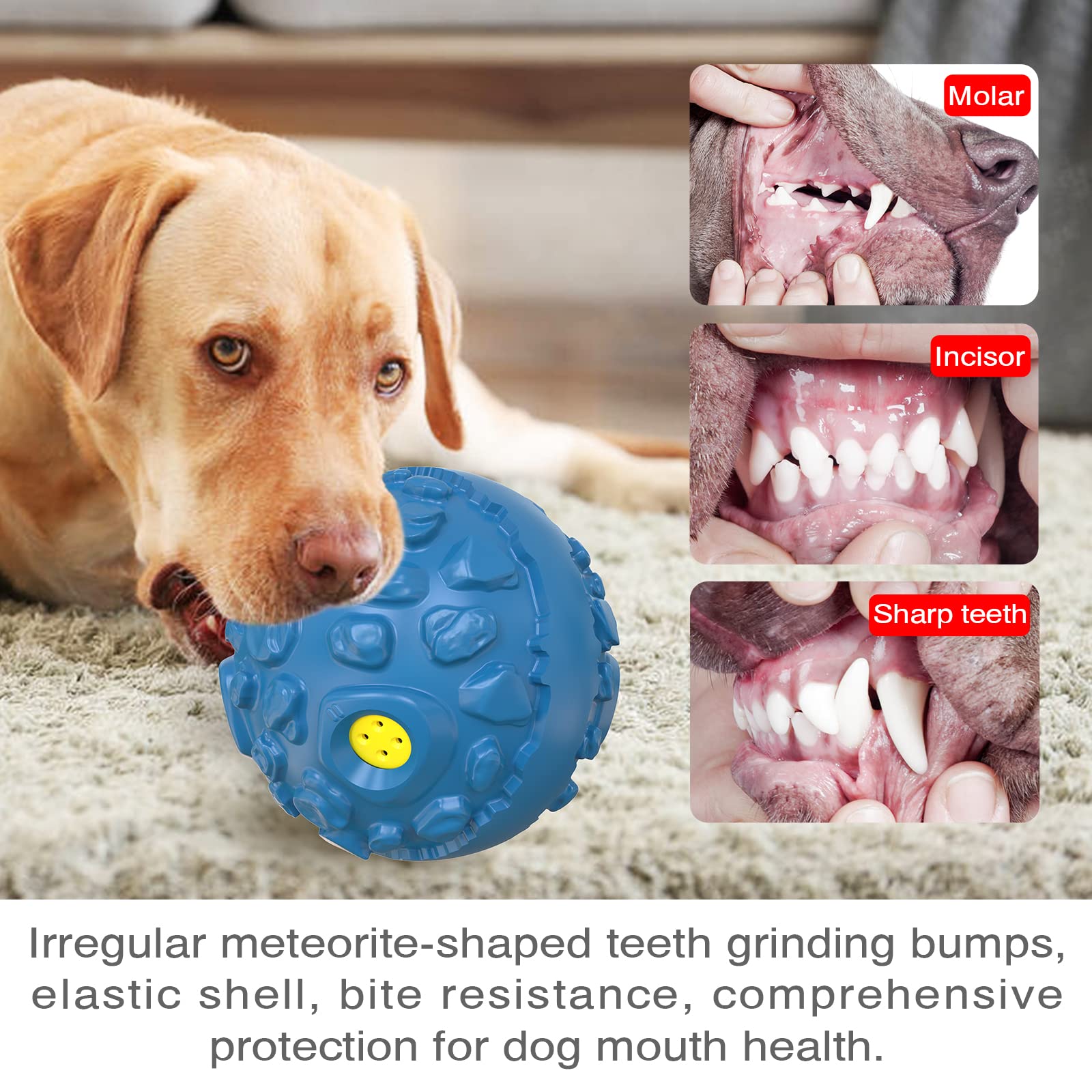 KADTC Dog Giggle Ball Interactive Squeaky Toys Puppy Wobble Wag Talking Balls for Chewers Durable Rubber Fun Sounds When Rolled or Shaken Best Toy with Squeaker to Keep Them Busy Babble Gift
