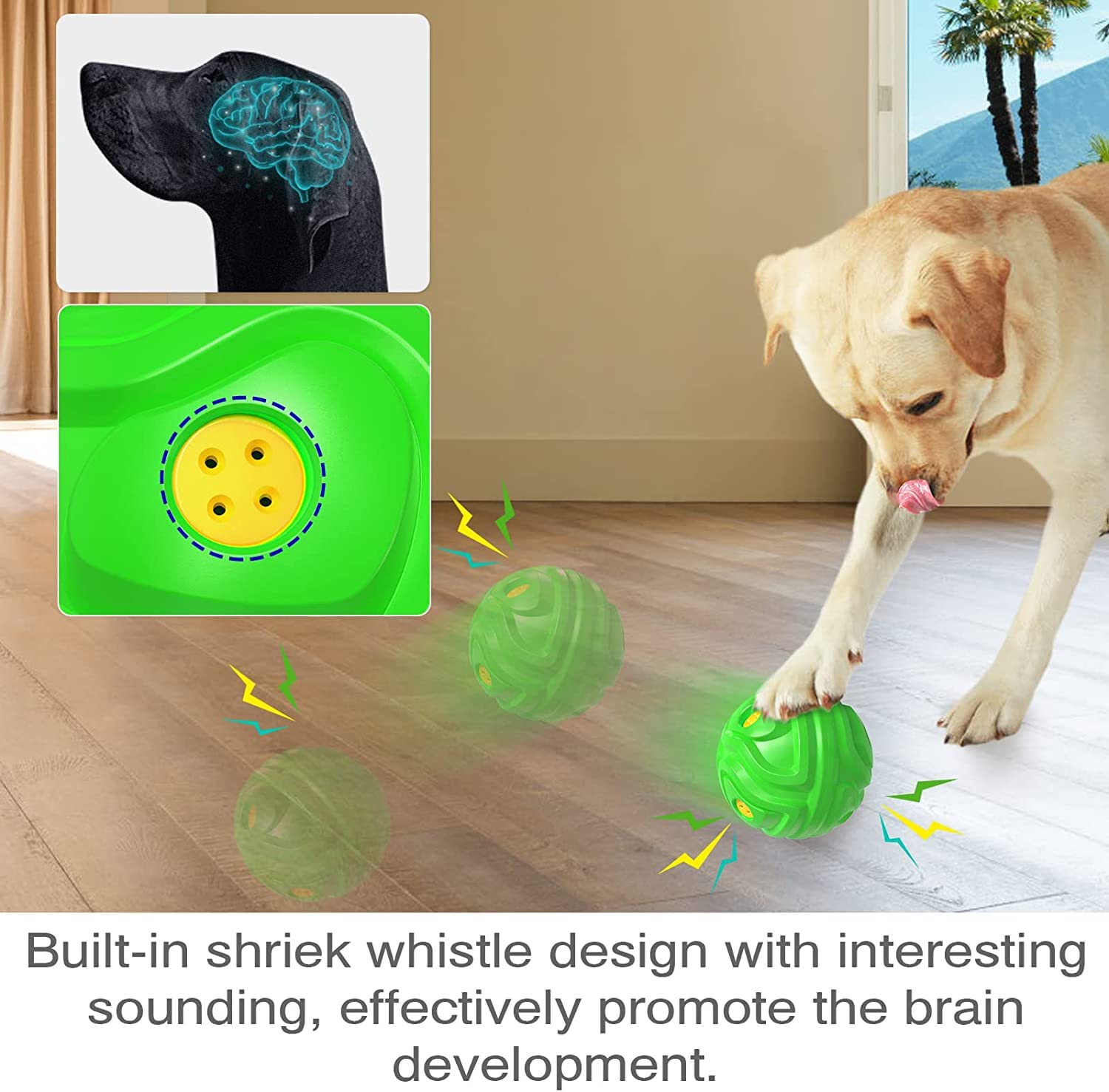 KADTC Dog Giggle Ball Interactive Squeaky Toys Puppy Wobble Wag Talking Balls for Small/Medium Chewers Durable Rubber Fun Sounds When Rolled or Shaken Best Toy with Squeaker to Keep Them Busy Doggy Gift