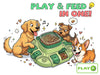 KADTC 2-Level Dog Puzzle Feeder video showing push-to-release food play and flip-lid treat finding