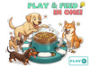 KADTC 2-Level Diner Dog Puzzle Feeder video showing push-to-release food play and flip-lid treat finding